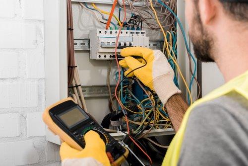 Electrician checking electrical box-1