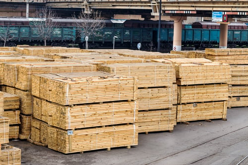 Lumber piles