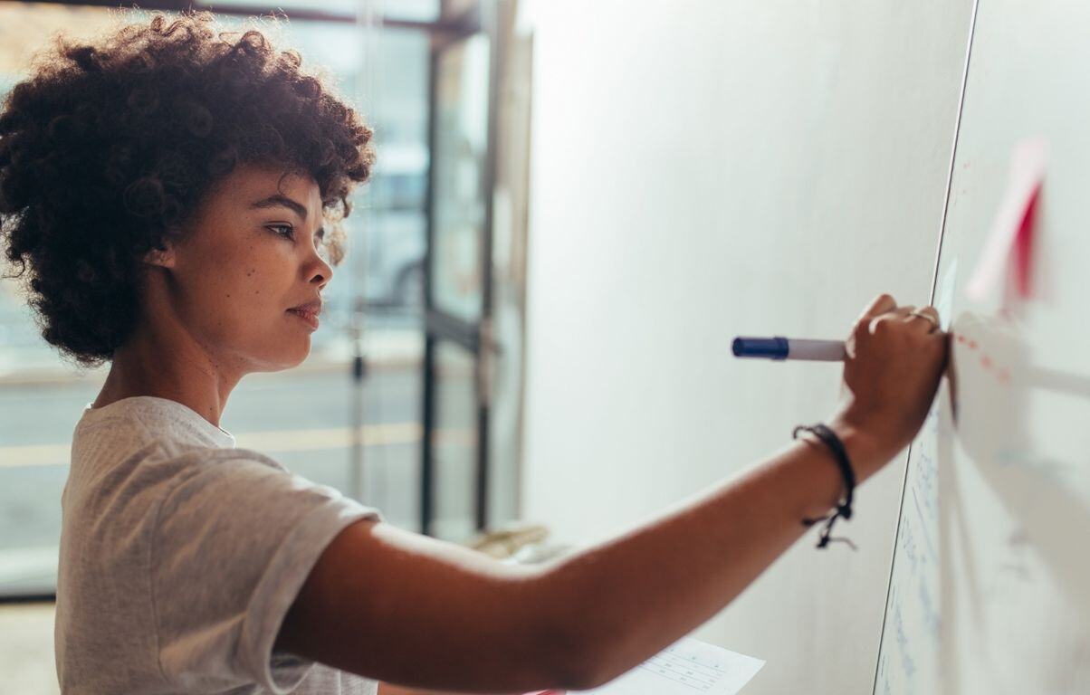 White Board - Woman Writing